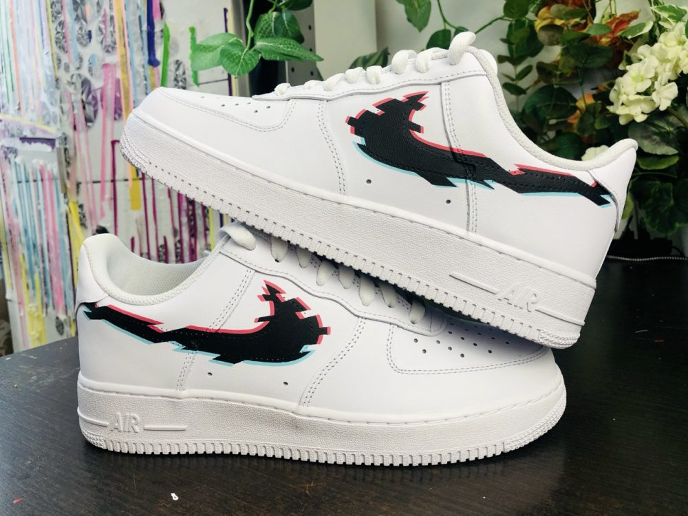 Effet Glitch airforce 1 sneakers custom